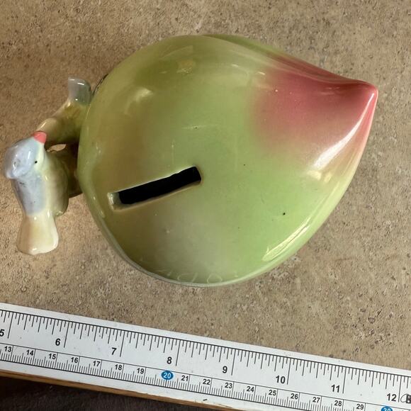 Vintage Bank blue birds and green flowers Has removable stopper - Picture 8 of 9